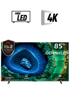 TCL Television 85 Inch Smart TV 4K QD-Mini LED HDR Google TV, 3500nits, ONKYO 2.2.2ch, 144Hz VRR+240Hz DLG, Imax Enhanced, Ultra-slim Design - 1 Year Warranty (2024 Model) 85C855 Black 85C855 Black  - Image 1