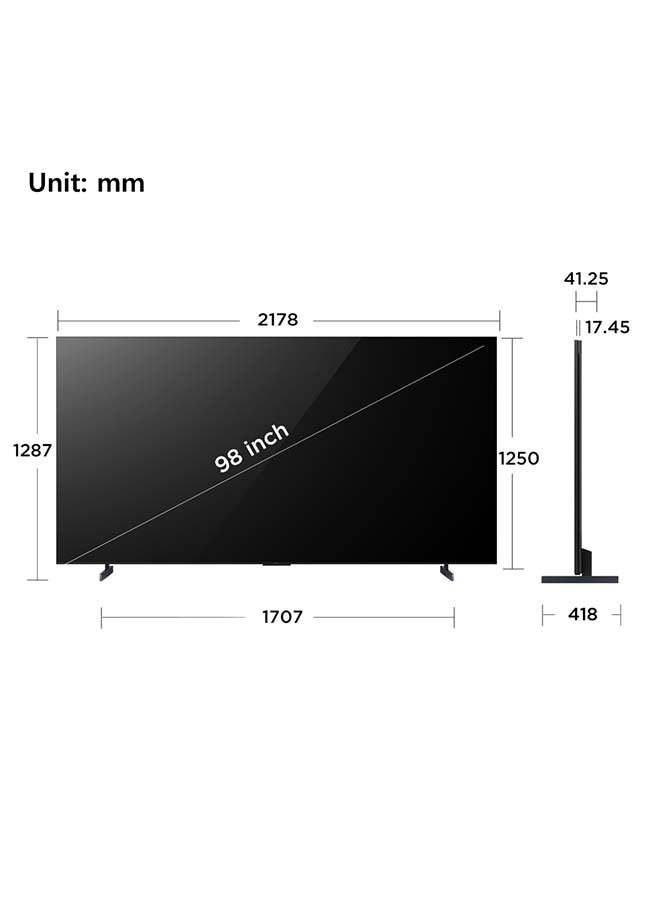 TCL - Television 98 Inch Smart TV 4K QD-Mini LED HDR  Google TV, 3500nits, ONKYO 2.2.2ch, 144Hz VRR+240Hz DLG, Imax Enhanced, Ultra-slim Design - 1 Year Warranty (2024 Model) 98C855 Black - Image 1