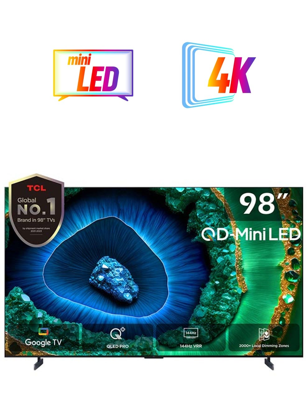 TCL Television 98 Inch Smart TV 4K QD-Mini LED HDR Google TV