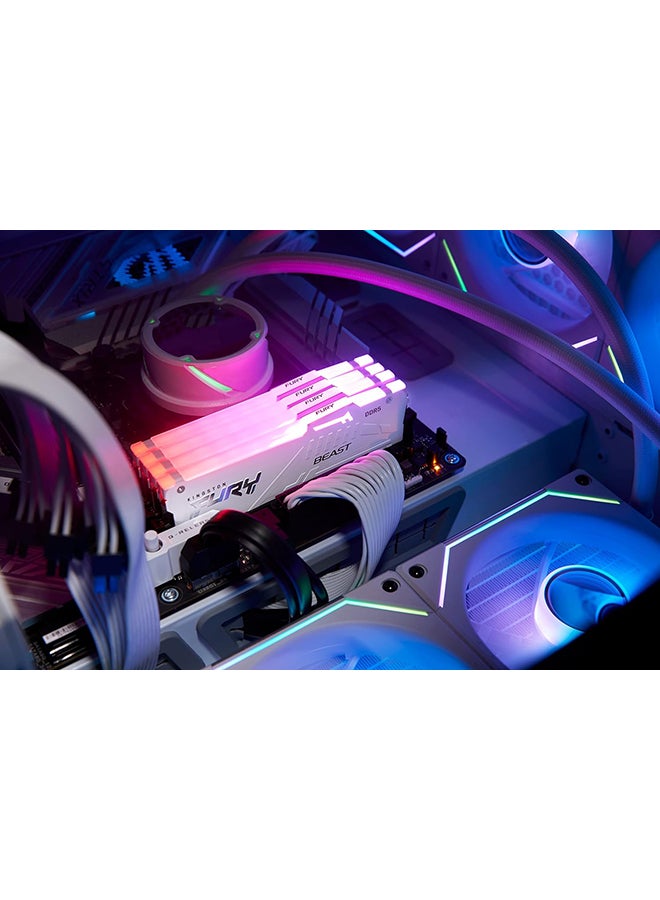Kingston - FURY Beast White RGB 64GB (2x32GB) 6000MT/s CL36 DDR5 Expo DIMM | Infrared Syncing | FURY CTRL Software | Overclocking | Plug N Play | AMD Expo | Kit of 2 | KF560C36BWEAK2-64 - Image 1