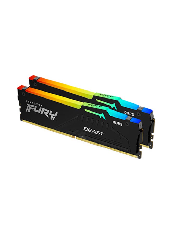 Kingston Kingston Fury Beast 64GB (2x32 GB Kit) DDR5 Desktop Memory, 6400MT/s, CL32 DIMM Cas Latency, Intel XMP 3.0, Infrared Sync Technology, Overclocking Stability, Black | KF564C32BBAK2-64  - Image 2