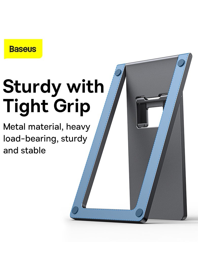 Baseus Universal Tablet Cell Phone Stand, Portable Mobile Phone Holder, Adjustable iPad/iPhone Stand for Desk, Foldable View Angle Stand, Stable Alloy Metal Mobile Stand, For iPad, iPhone 15 Series and more Grey  - Image 5