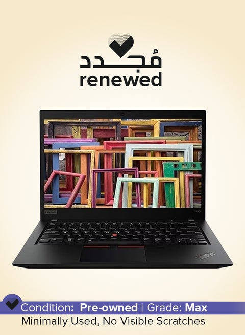 Renewed - ThinkPad T490s Laptop With 14-Inch Display,Intel(R)-Core(TM)-i7/Quad Core/8th Gen/8GB RAM/256GB SSD/Windows 10 Pro English Black