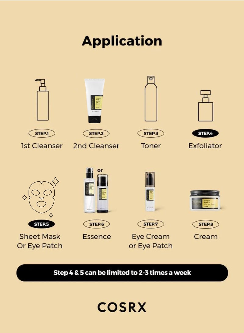 Cosrx - Complete Snail Skincare Pack 4 and Face Massage Roller Advanced Snail 96 Mucin Power Essence, 92 All-in-One Cream, Peptide Eye Cream, and Mucin Gel Cleanser 375ml - Image 1