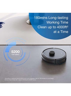 ecovacs Deebot Y1 Pro Wet and Dry Robot Vacuum Cleaner and Mop, Powerful 6500Pa Suction, LIDAR and Obstacle Avoidance with Run Time of 5 hours in one single charge 35 W 6943757619405 Black  - Image 3