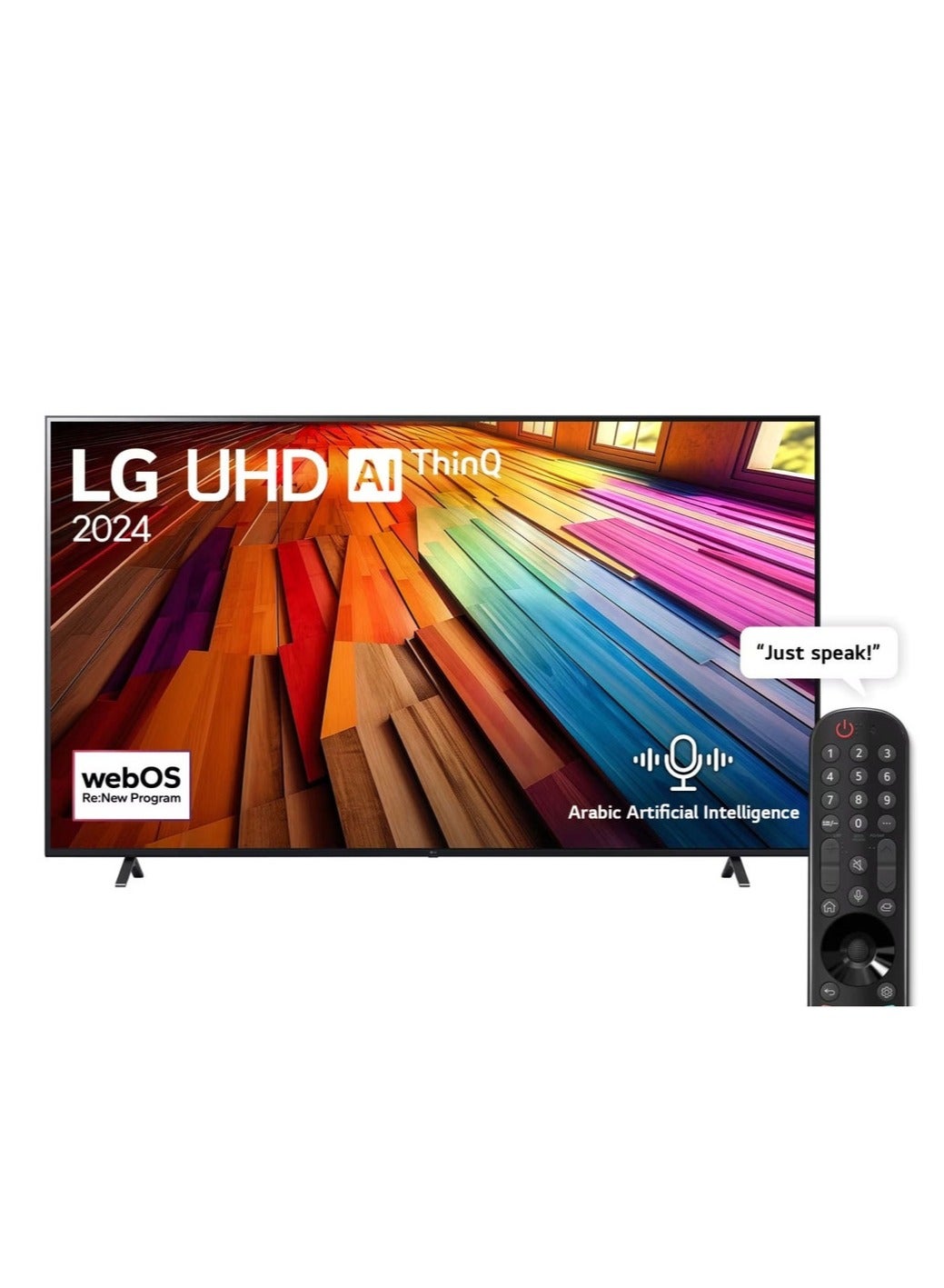 43 Inch 4K UHD LED Smart TV | WebOs 24 | Built in Receiver | ThinQ AI | α5 AI Processor 4K Gen7 | Magic Remote | HDR10 Pro | 60HZ | (2024) - 43UT80006LA Black