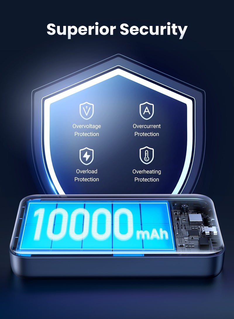 10000 mAh 10000mAh Wireless Power Bank Magnetic MagSafe Wireless Portable Charger Fast Charging Charger PD 20W Wired Charging iPhone MagSafe Charger Battery Pack For iPhone 16 15 Series Apple Watch S10 Airpods Grey - pnsku/N70085706V/45/_/1718344980/58249f40-d8f7-40de-afd8-9cd92664920f