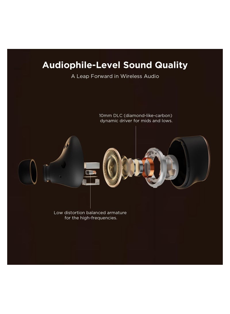 1MORE - EH902 EVO True Wireless Earbuds AI Enhanced Calls With Audiophile Headphones Active Noise Cancelling Adaptive ANC Dual Driver Bluetooth 5.2 - Black - Image 1