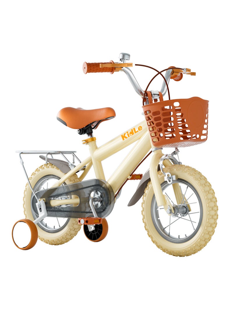 Kidle Children's Thick Carbon Steel Bike Lightweight Body With Assist Wheels Children's Bike With Pillion Seat And Basket 16inchinch  - Image 1