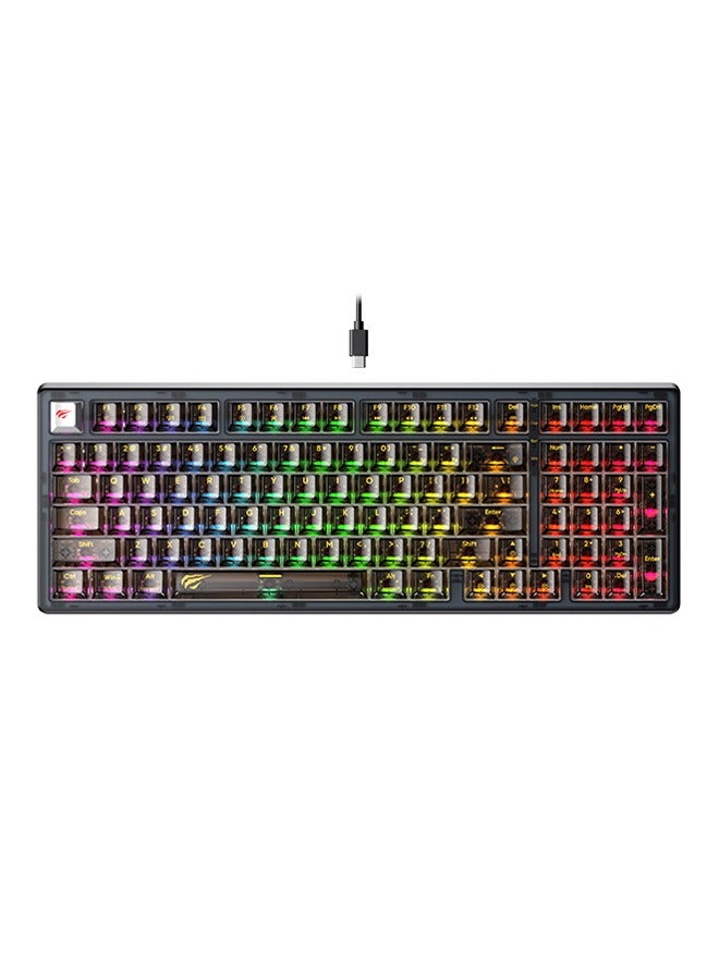 havit - Gaming Keyboard Wired Gaming Keyboard RGB Backlit LED with Multimedia Keys Number Pad 90 Keys USB Desktop Computer Windows Keyboard - Image 1