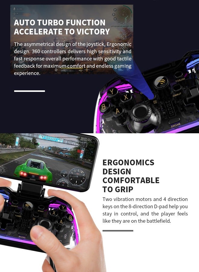 havit Bluetooth Game Controller with Detachable Phone Clip, 360° Manipulator and Custom Button Settings, Compatible with a Variety of Mobile Devices  - Image 4