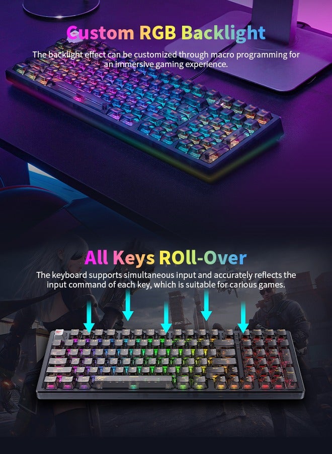 havit - Wired Gaming Keyboard with RGB Backlit LED, Multimedia Keys, Number Pad, 90 Keys, USB, for Desktop Computers with Windows - Image 1