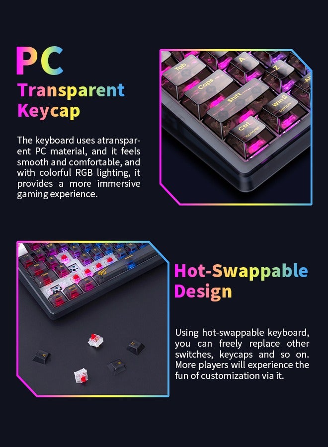 havit - Wired Gaming Keyboard with RGB Backlit LED, Multimedia Keys, Number Pad, 90 Keys, USB, for Desktop Computers with Windows - Image 1
