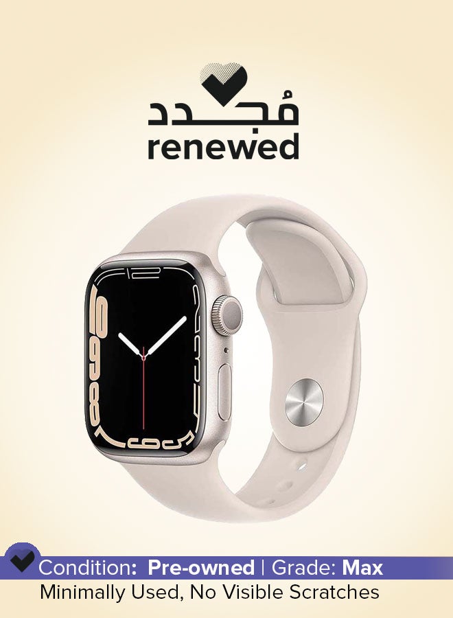 Apple - Renewed - Watch Series 7 GPS 45mm Aluminium Case With Sport Band Starlight - Image 1
