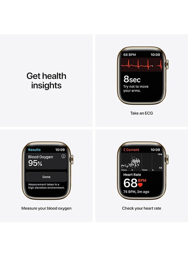 Apple Renewed - Watch Series 7 (GPS + Cellular, 45MM) Gold Stainless Steel Case With Sport Band Dark Cherry - Image 3