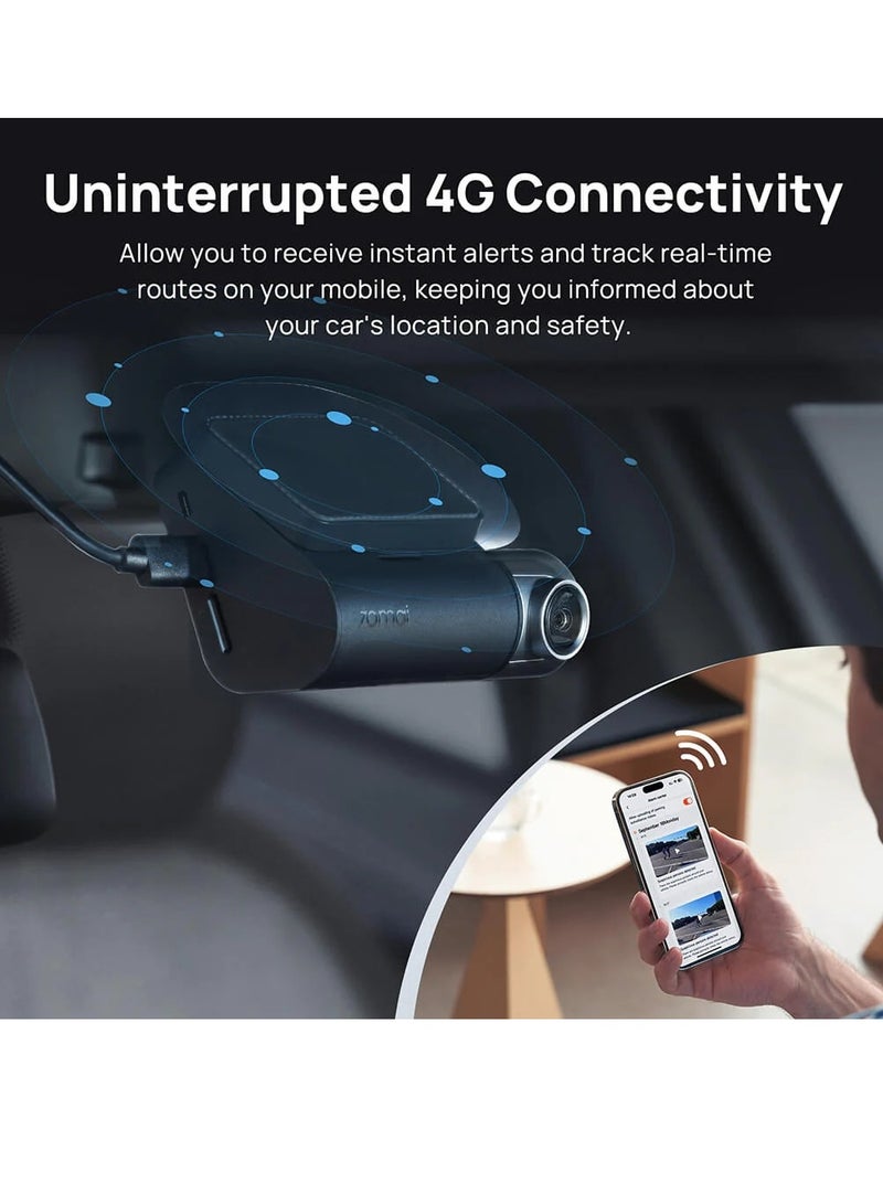 70mai Dual Channel Dash Cam Set A510-1, STARVIS 2 IMX675 Sensor, ADAS, Built-in GPS Logger, Route Recorder, MaiColor Vivid+ with Night Owl Vision, App Playback & Share, Optional Parking Monitoring-Black  - Image 4