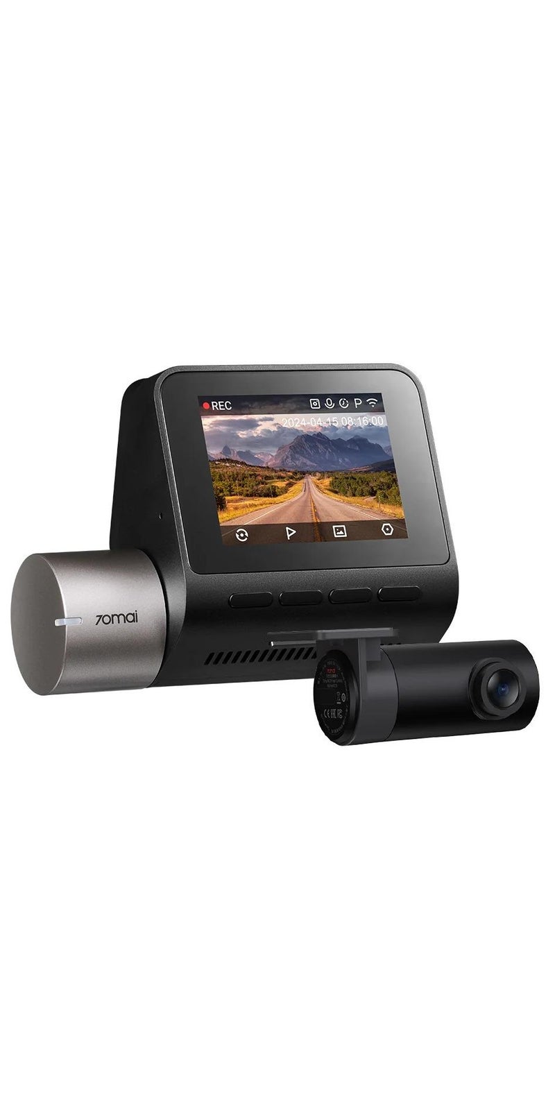 70mai Dual Channel Dash Cam Set A510-1, STARVIS 2 IMX675 Sensor, ADAS, Built-in GPS Logger, Route Recorder, MaiColor Vivid+ with Night Owl Vision, App Playback & Share, Optional Parking Monitoring-Black - Image 1