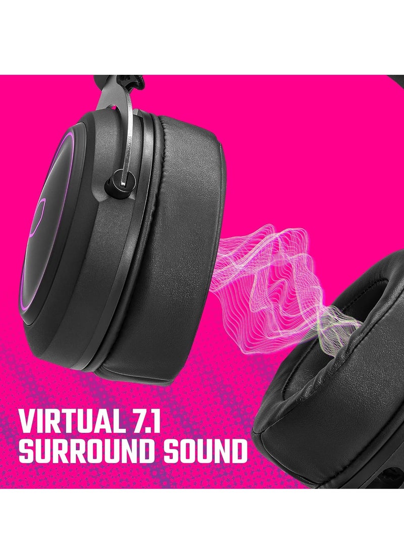 COOLER MASTER - CH331 RGB USB 7.1 Virtual Surround Sound Gaming Headset – Detachable Noise-Cancelling Mic – Premium Comfort – Braided Tangle-Free Cable – Ergonomic 3D Ear Pads - Image 1