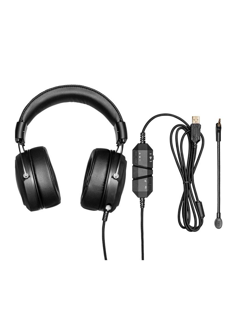 COOLER MASTER - CH331 RGB USB 7.1 Virtual Surround Sound Gaming Headset – Detachable Noise-Cancelling Mic – Premium Comfort – Braided Tangle-Free Cable – Ergonomic 3D Ear Pads - Image 1