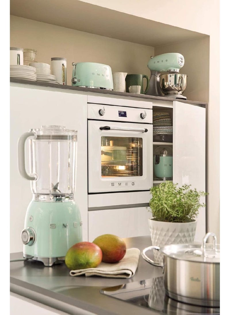 smeg - Smeg Tsf01Pguk, 50's Retro Style 2 Slice Toaster,6 Browning Levels,2 Extra Wide Bread Slots, Defrost And Reheat Functions, Removable Crumb Tray, Pastel Green, 950 W Tsf01Pguk Green - Image 1