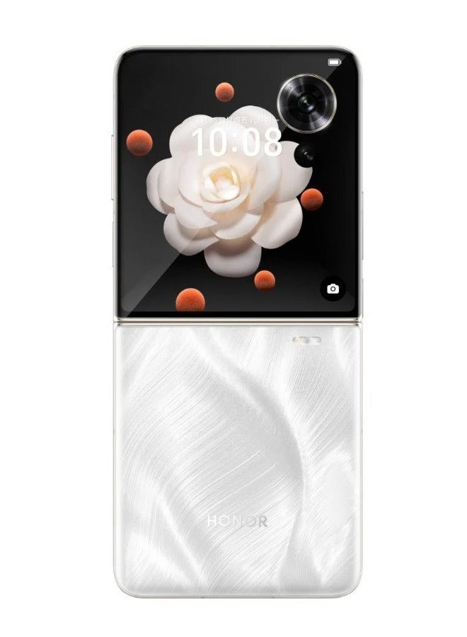 Magic V Flip Smartphone - White LRA-AN00, MagicOS 8.0,  512GB 12GB RAM Storage, Dual SIM, 6.8" Foldable OLED Display,66W Super Fast Charging, 4800mAh Battery, (Chinese Version)