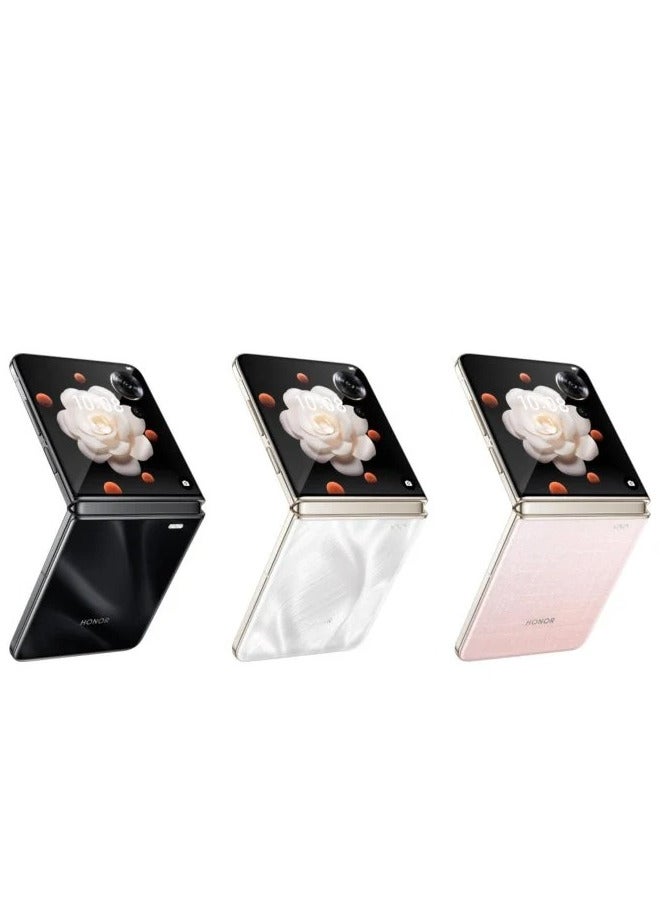 Magic V Flip Smartphone - White LRA-AN00, MagicOS 8.0,  512GB 12GB RAM Storage, Dual SIM, 6.8" Foldable OLED Display,66W Super Fast Charging, 4800mAh Battery, (Chinese Version)