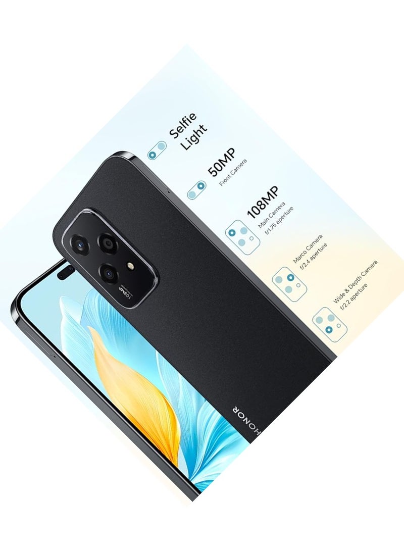 Honor - 200 Lite 5G Dual SIM Midnight Black 16GB (8+8GB Extended) RAM + 256GB - Middle East Version - Image 1