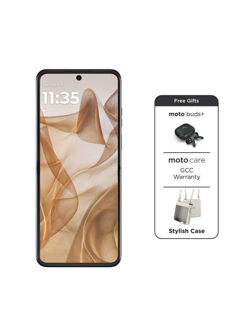 Motorola Razr 50 5G Dual SIM Beach Sand 8GB RAM 256GB With Free Moto Buds+ - Middle East Version  - Image 1