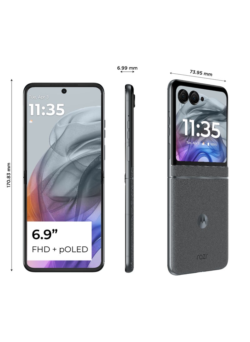 Motorola - Razr 50 5G Dual SIM Koala Grey 8GB RAM 256GB With Free Moto Buds+ - Middle East Version - Image 1