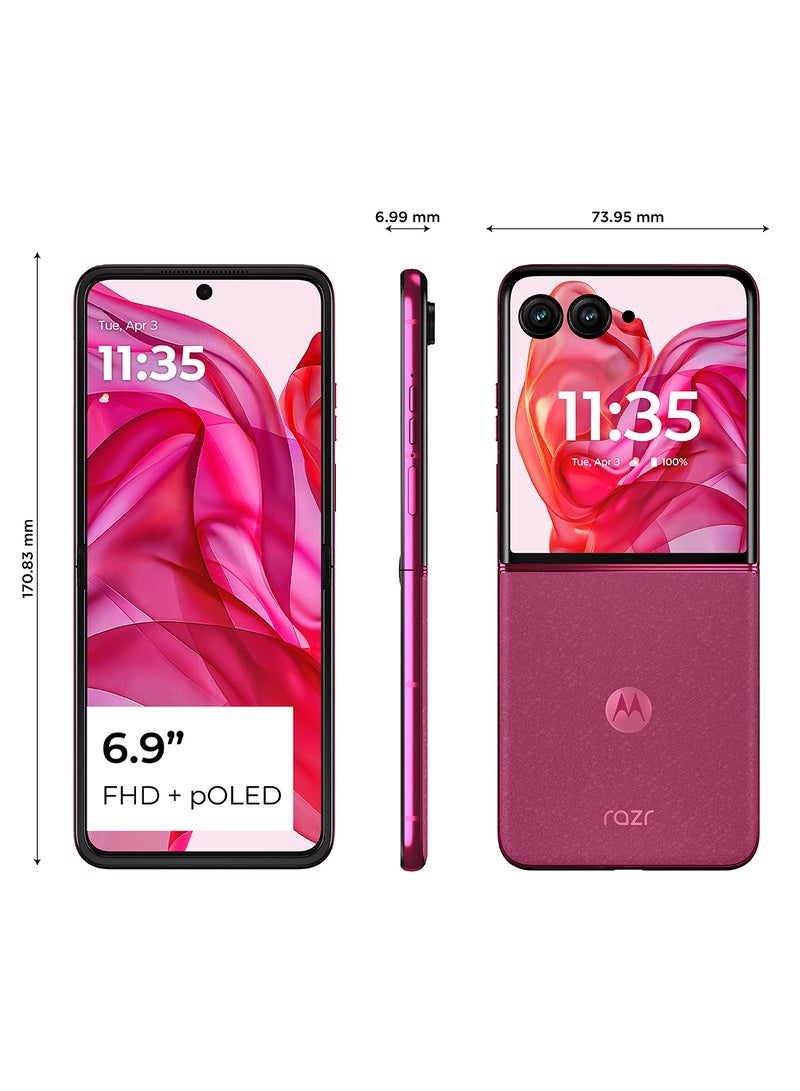 Motorola - Razr 50 Ultra 5G Dual SIM Hot Pink 12GB RAM 512GB - Middle East Version - Image 1