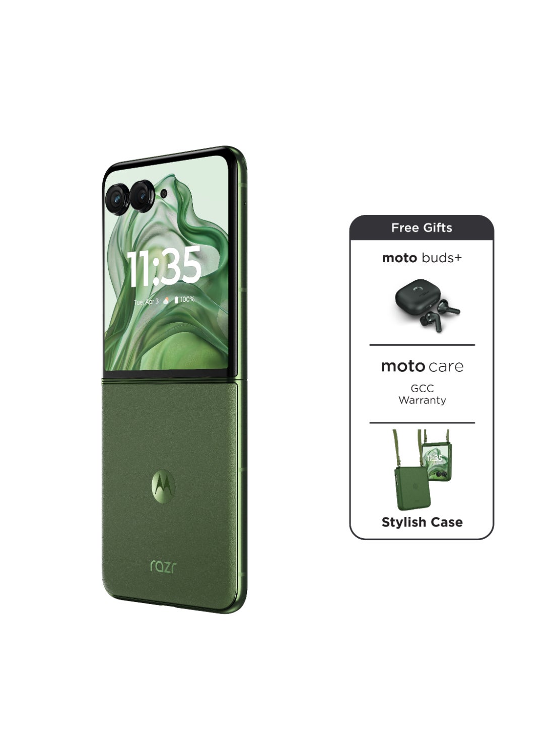 Razr 50 Ultra 5G Dual SIM Spring Green 12GB RAM, 512GB With Free Moto Buds+ - Middle East Version 