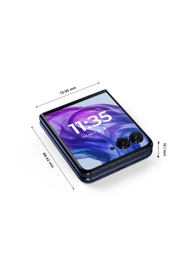 Razr 50 Ultra 5G Dual SIM, Midnight Blue 12GB RAM, 512GB With Free Moto Buds+ - Middle East Version