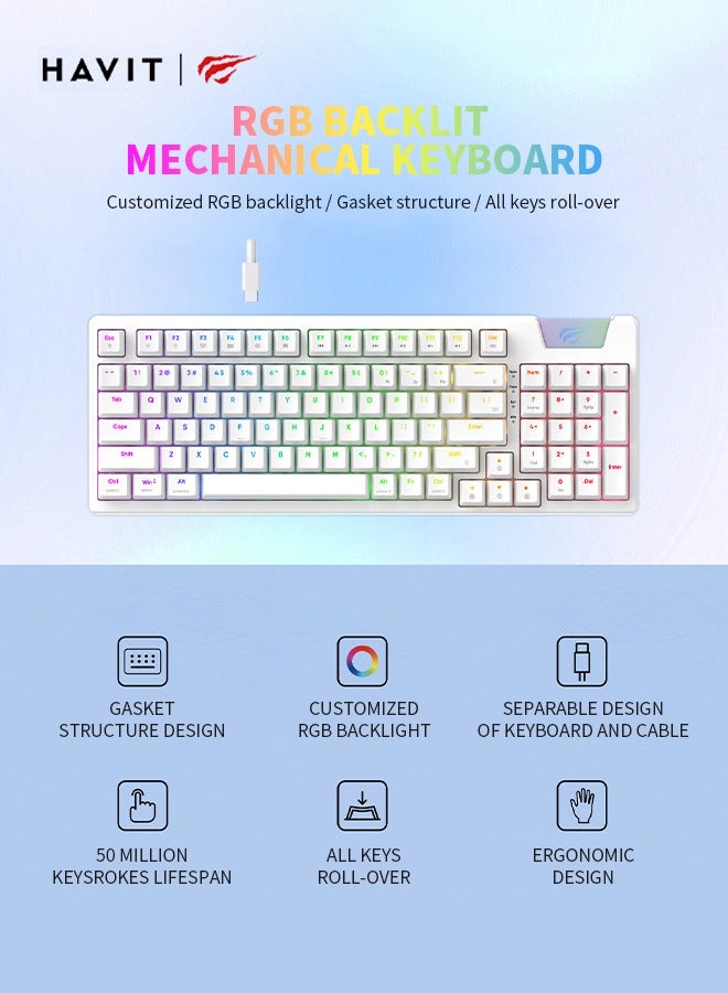 havit - Gaming Keyboard Wired Gaming Keyboard RGB Backlit Wired keys Computer keyboard for PC Laptop gaming - Image 1