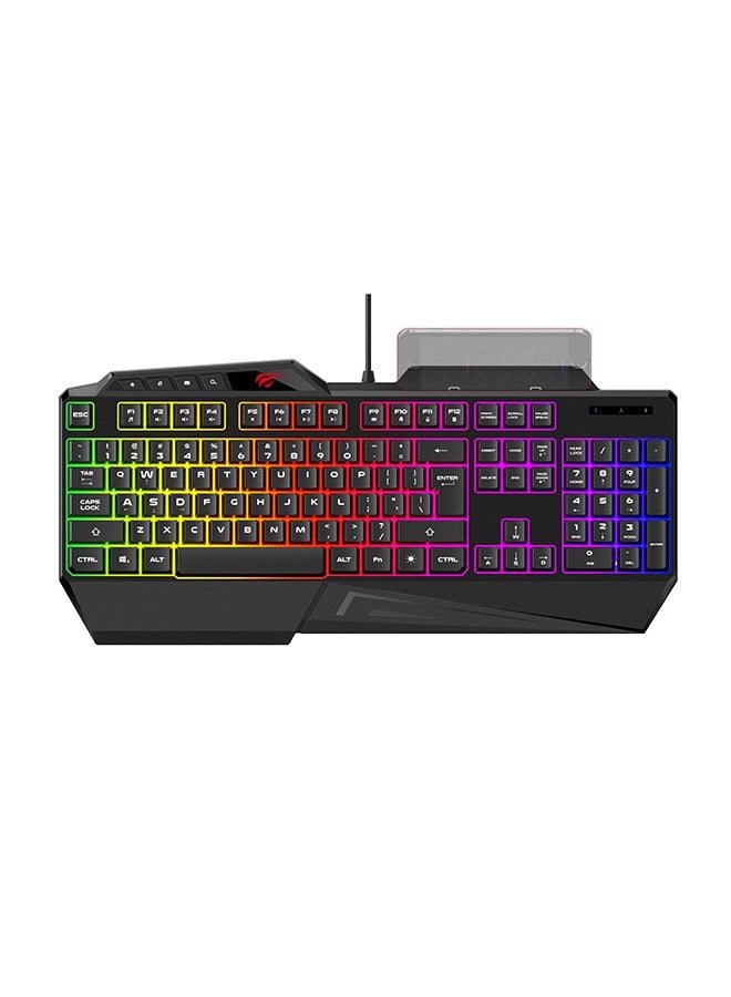 havit Gaming Keyboard Wired Keyboard 108 Keys with RGB Backlit backlight Wrist Rest for PC Mac Xbox Gamer Office - Image 1