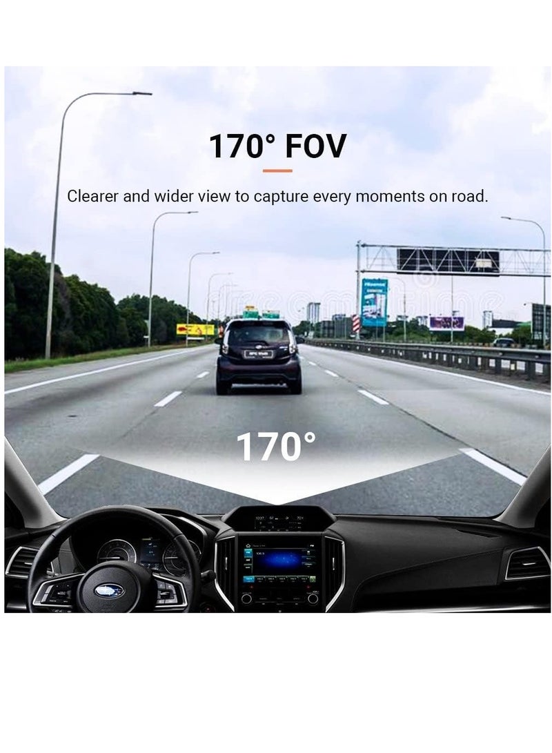 Dash Cam M500، ذاكرة eMMC مدمجة بسعة 32 جيجابايت، 1944 بكسل، رؤية ليلية قوية مع HDR، مجال رؤية 170 درجة، مراقبة مواقف السيارات، تسجيل الفاصل الزمني، نظام تحديد المواقع المدمج - pnsku/N70086101V/45/_/1718686942/e3051778-8744-4248-b292-a0b7ea8c33be