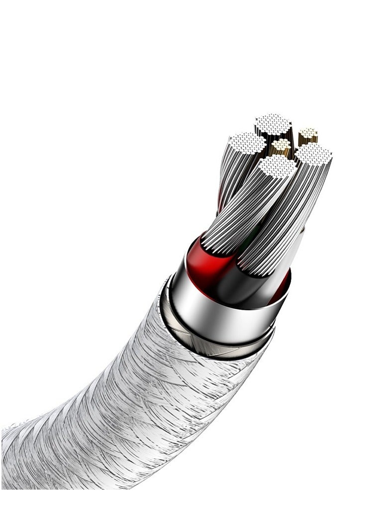 Baseus - USB To Type-C 66W 6A (2m) Fast Charging Cable For Huawei P40 Pro, P30 Pro, Honor View 20, Honor Magic 2, Samsung S21 Plus/S21/S20, Xiaomi, iPhone 15 Series And Many More White - Image 1
