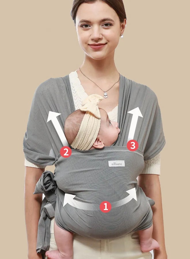 Sunveno Adjustable Baby Wrap Carrier Sling - Grey - pnsku/N70086165V/45/_/1718690489/54ccdf0d-6cd3-417e-b97c-dd7bf84e9e83