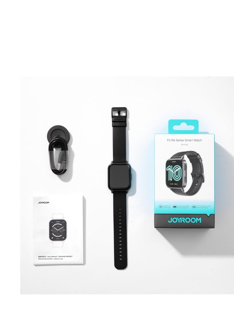 JOYROOM - JR-FT3 S Smart Watch IP 68 Waterproof Answer/Make Call, Supports the Arabic language, Compatible with iPhone Android Phone, Fitness Tracker Heart Rate Monitor Watch Space Grey - Image 1