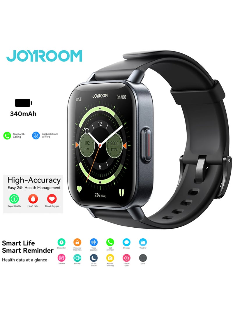 JOYROOM - JR-FT3 S Smart Watch IP 68 Waterproof Answer/Make Call, Supports the Arabic language, Compatible with iPhone Android Phone, Fitness Tracker Heart Rate Monitor Watch Space Grey - Image 1