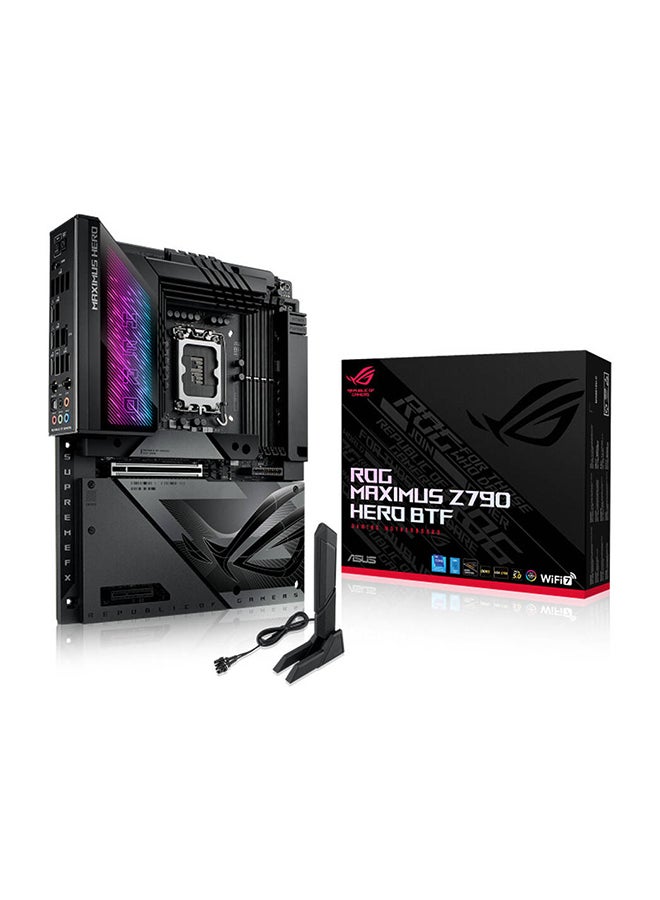 ASUS - ROG Maximus Z790 Hero BTF ATX Intel Motherboard, Intel Z790 Chipset, 4x DDR5 DIMM Slots, 192GB Max Memory, 5x M.2 Slots, Intel WiFi 7 & Bluetooth v5.4 Connectivity | 90MB1H50-M0EAY0 Black - Image 1