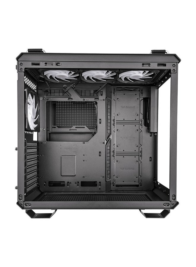 أسوس - حافظة كمبيوتر TUF Gaming GT502 PLUS، هيكل مزدوج الغرفة، يدعم مبرد 360 مم، ما يصل إلى 13 مروحة، موزع aRGB منفصل، تصميم معياري بالكامل، GT502 PLUS/BLK/TG - Image 1