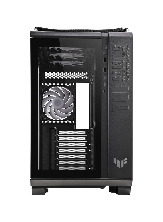 أسوس - حافظة كمبيوتر TUF Gaming GT502 PLUS، هيكل مزدوج الغرفة، يدعم مبرد 360 مم، ما يصل إلى 13 مروحة، موزع aRGB منفصل، تصميم معياري بالكامل، GT502 PLUS/BLK/TG - Image 1