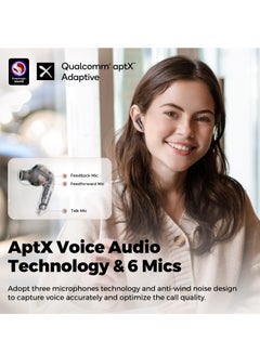 SoundPEATS Air4 Pro Wireless Earbuds AptX Lossless, Earphone Bluetooth 5.3 Adaptive Hybrid Active Noise Canceling, in-ear Earbuds with 6 Mics Aptx Voice for Calls, 26 Hours, Multi-Connection Transparent Black  - Image 5