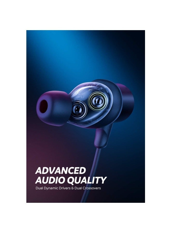 SoundPEATS - Force Pro Dual Dynamic Drivers Bluetooth Headphones, Neckband Wireless Earbuds With Crossover, APTX HD Audio Built in Mic 22 Hours Playtime, Bluetooth 5.0 Headset Sports Earphones Black - Image 1