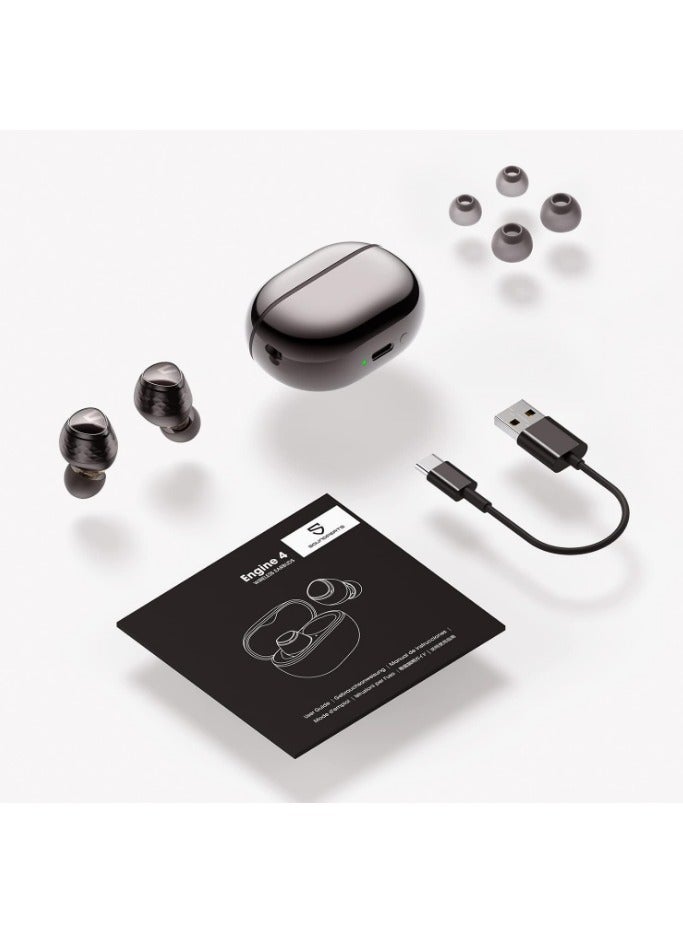 SoundPEATS - Engine4 Wireless Earbuds, Hi-Res Audio Earbuds with LDAC, Dual Dynamic Drivers for Stereo Sound, Bluetooth 5.3 Earphones with Low Latency, Dual Device Connection, Total 43 Hrs, App Control Black - Image 1