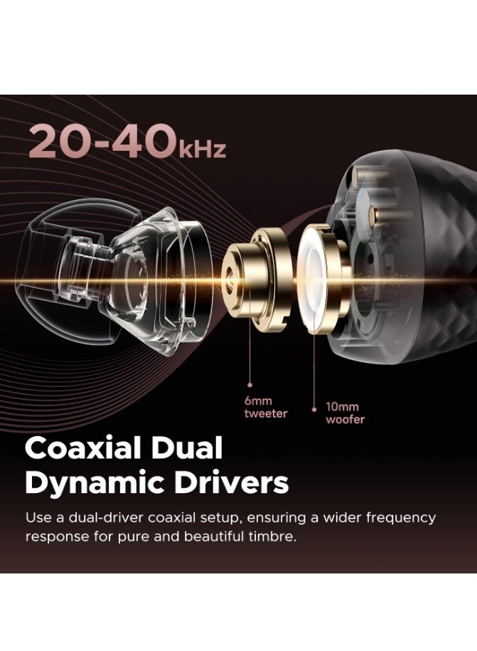 SoundPEATS - Engine4 Wireless Earbuds, Hi-Res Audio Earbuds with LDAC, Dual Dynamic Drivers for Stereo Sound, Bluetooth 5.3 Earphones with Low Latency, Dual Device Connection, Total 43 Hrs, App Control Black - Image 1