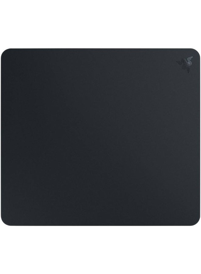 Atlas Tempered Glass Mouse Mat, 450 x 400 x 5mm Dimension, CNC-Milled with Rounded Edge, Anti-Slip Rubber Base | RZ02-04890100-R3M1 Black