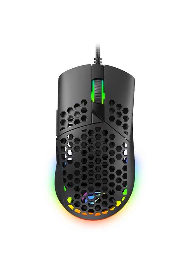havit Wired Gaming Mouse RGB Gaming Mouse Ultra Lightweight Honeycomb Case Adjustable 7200 DPI 7 Programmable Buttons  - Image 1