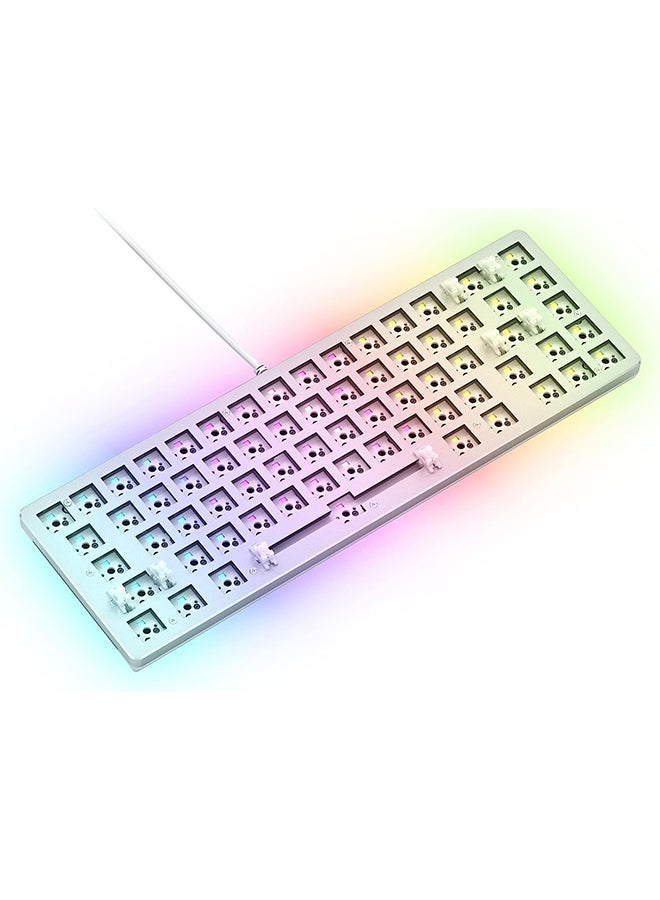 Glorious - Glorious Gaming GMMK 2 Compact 65% Barebones (Frame Only) - Mechanical Gaming Keyboard Frame, Compact TKL Size (65%), Aluminium, Customisable, Per Key RGB, American/ANSI Layout - White - Image 1