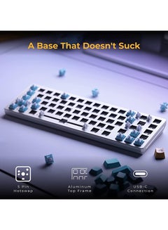 Glorious Glorious Gaming GMMK 2 Compact 65% Barebones (Frame Only) - Mechanical Gaming Keyboard Frame, Compact TKL Size (65%), Aluminium, Customisable, Per Key RGB, American/ANSI Layout - White  - Image 5